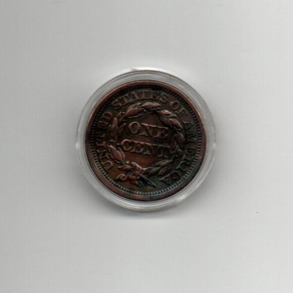 1853 Braided Hair Large Cent... AU... In Protective Capsule - Picture 2 of 2